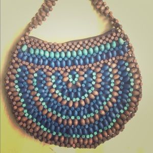 Wooden beaded purse